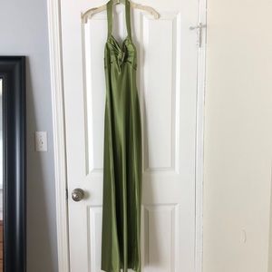 Roberta Prom Dress, olive green halter top. Beautiful!
